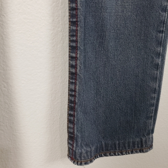 TRUE RELIGION Men's Jeans Blue Red Stitching Straight Sz 33 - Picture 2 of 9